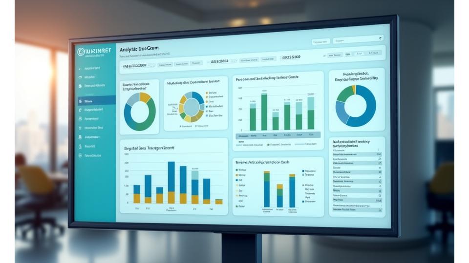 A detailed dashboard displaying key HR metrics like new hire retention, time-to-productivity, and satisfaction scores with charts and graphs.